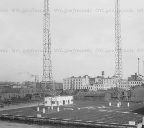 Aerial shot of WNYC radio transmission site in 1930's